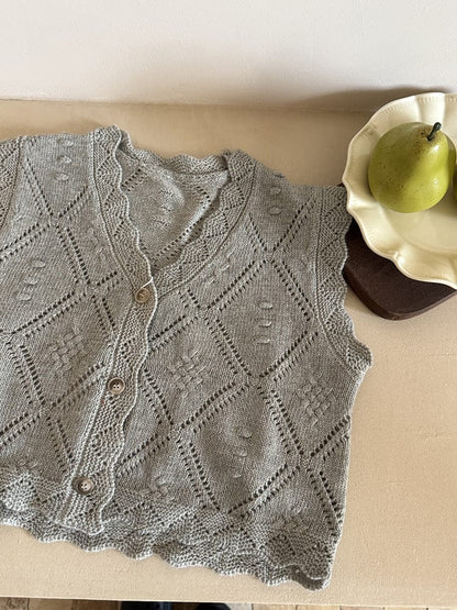 ニットVネック前開きベスト【mh0011027】