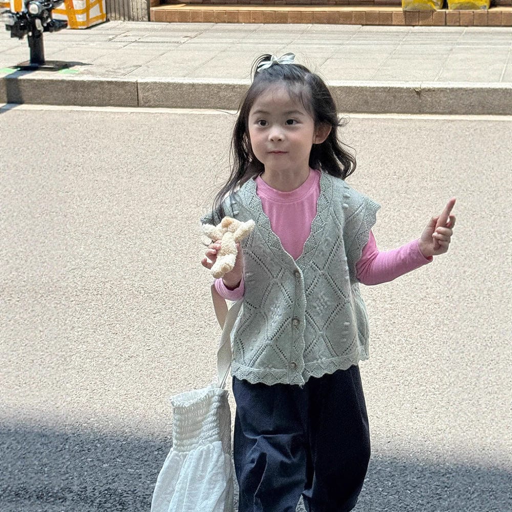 ニットVネック前開きベスト【mh0011027】