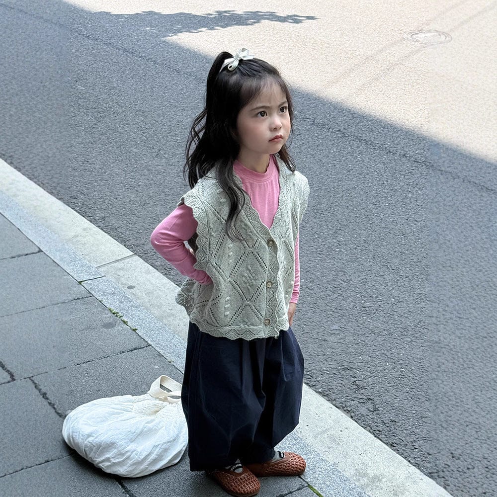 ニットVネック前開きベスト【mh0011027】