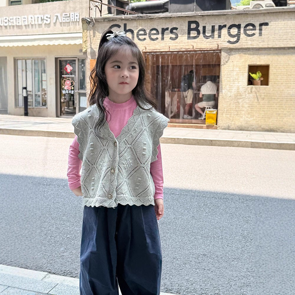 ニットVネック前開きベスト【mh0011027】