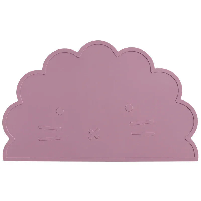 お食事マット 001-powder rose ＊メーカー直送＊ ベビー用シリコンプレースマット 猫キャットデザイン 子供用食器マット ベビー食事用パッド ランチョンマット【mh0005826】