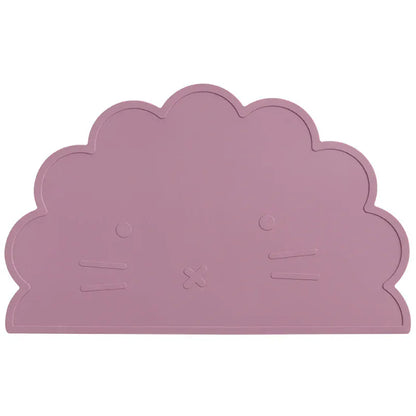 お食事マット 001-powder rose ＊メーカー直送＊ ベビー用シリコンプレースマット 猫キャットデザイン 子供用食器マット ベビー食事用パッド ランチョンマット【mh0005826】