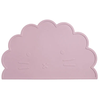 お食事マット 002-dasty lilac ＊メーカー直送＊ ベビー用シリコンプレースマット 猫キャットデザイン 子供用食器マット ベビー食事用パッド ランチョンマット【mh0005826】