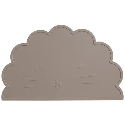 お食事マット 003-taupe ＊メーカー直送＊ ベビー用シリコンプレースマット 猫キャットデザイン 子供用食器マット ベビー食事用パッド ランチョンマット【mh0005826】