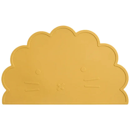 お食事マット 008-mustard ＊メーカー直送＊ ベビー用シリコンプレースマット 猫キャットデザイン 子供用食器マット ベビー食事用パッド ランチョンマット【mh0005826】