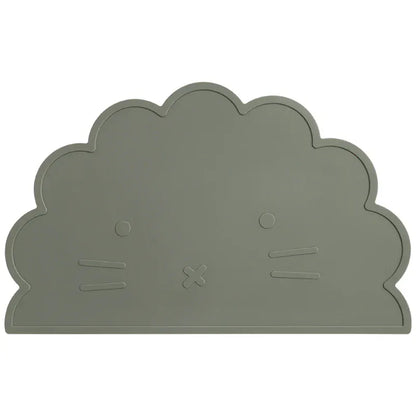 お食事マット 009-sage ＊メーカー直送＊ ベビー用シリコンプレースマット 猫キャットデザイン 子供用食器マット ベビー食事用パッド ランチョンマット【mh0005826】