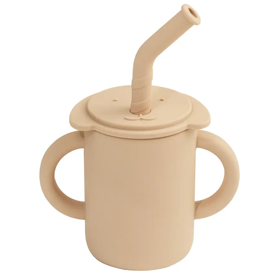 ベビーキッズ食器 apricot ＊メーカー直送＊ ベビーマグ ストローマグ ハンドル 持ち手付き 象エレファント シリコンカップ【mh0005817】