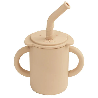 ベビーキッズ食器 apricot ＊メーカー直送＊ ベビーマグ ストローマグ ハンドル 持ち手付き 象エレファント シリコンカップ【mh0005817】