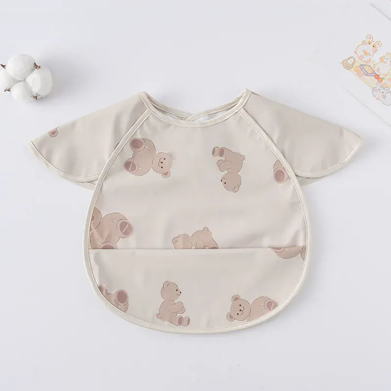 お食事エプロン Baby bear お食事エプロン ポケットスタイ 離乳食 半袖ビブ 防水エプロン【mh0005930】
