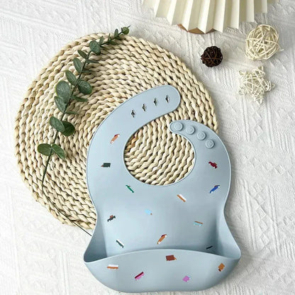 お食事エプロン Car / One Size ベビー ビブ 防水  クマ シリコン エプロン スタイ お食事エプロン ポケットエプロン【mh0001778】