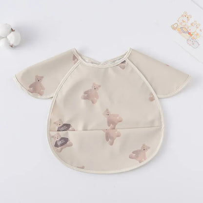 お食事エプロン Coffee Bear お食事エプロン ポケットスタイ 離乳食 半袖ビブ 防水エプロン【mh0005930】