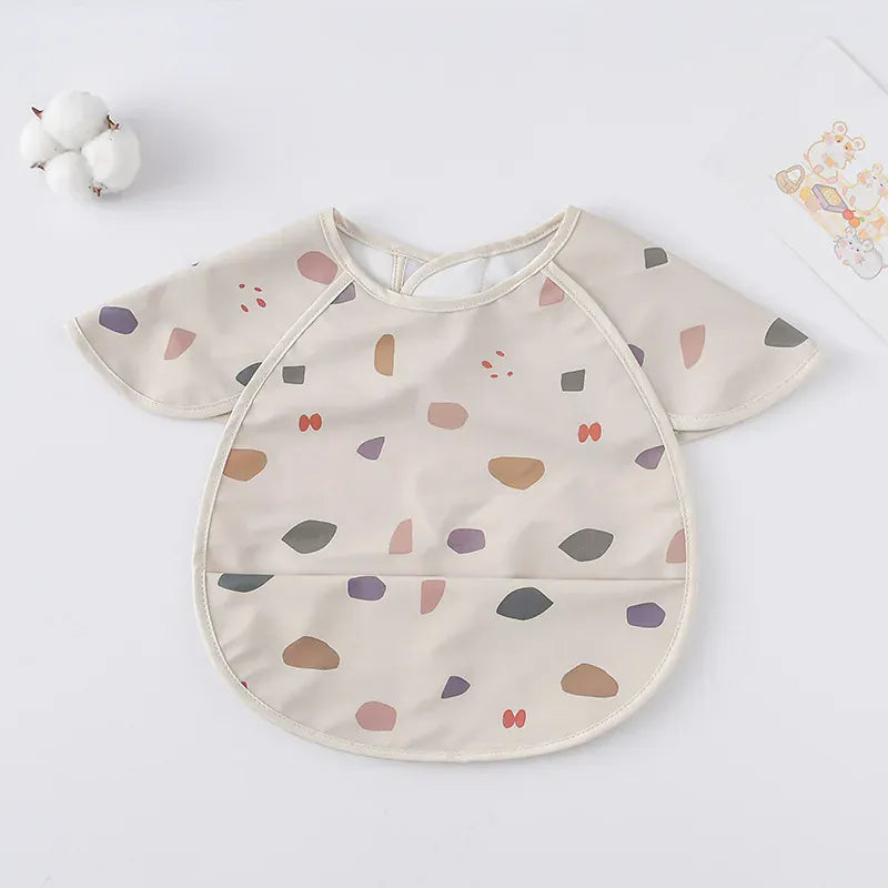 お食事エプロン Colored stones お食事エプロン ポケットスタイ 離乳食 半袖ビブ 防水エプロン【mh0005930】