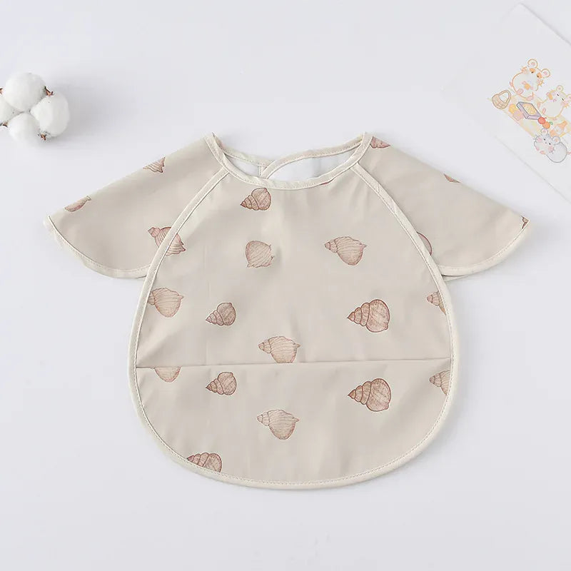 お食事エプロン Conch お食事エプロン ポケットスタイ 離乳食 半袖ビブ 防水エプロン【mh0005930】