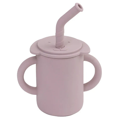ベビーキッズ食器 Dasty lilac ＊メーカー直送＊ ベビーマグ ストローマグ ハンドル 持ち手付き 象エレファント シリコンカップ【mh0005817】