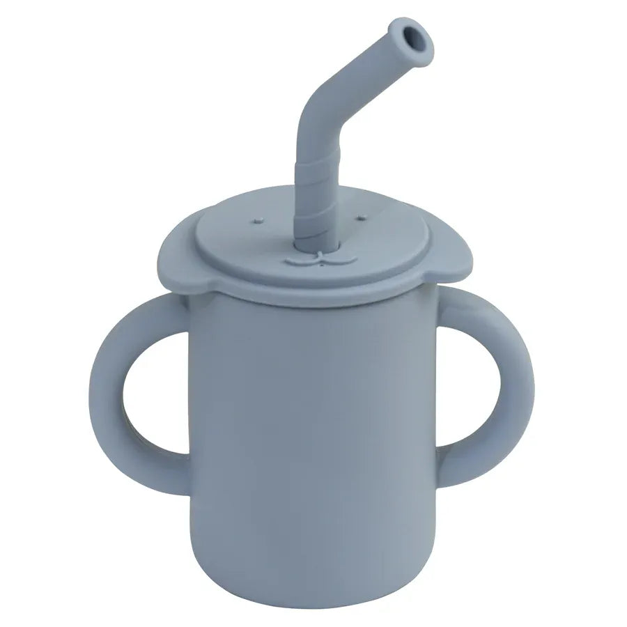 ベビーキッズ食器 ether ＊メーカー直送＊ ベビーマグ ストローマグ ハンドル 持ち手付き 象エレファント シリコンカップ【mh0005817】