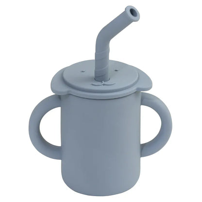 ベビーキッズ食器 ether ＊メーカー直送＊ ベビーマグ ストローマグ ハンドル 持ち手付き 象エレファント シリコンカップ【mh0005817】