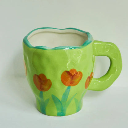 コップ・グラス・マグ Flora B セラミック マグ コーヒー カップ コップ 食器 チェック【mh0002522】