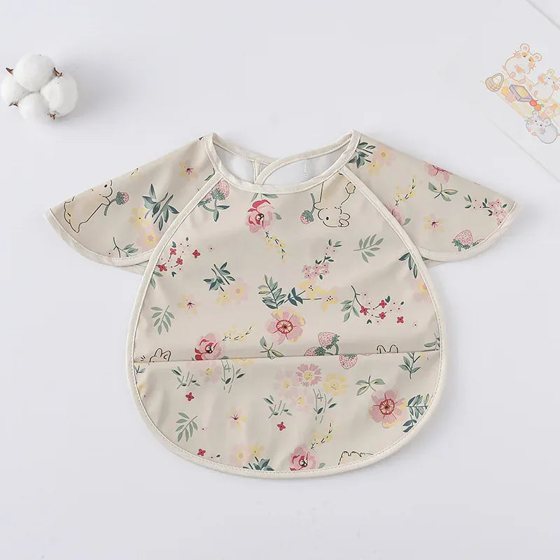 お食事エプロン Garden Rabbit お食事エプロン ポケットスタイ 離乳食 半袖ビブ 防水エプロン【mh0005930】