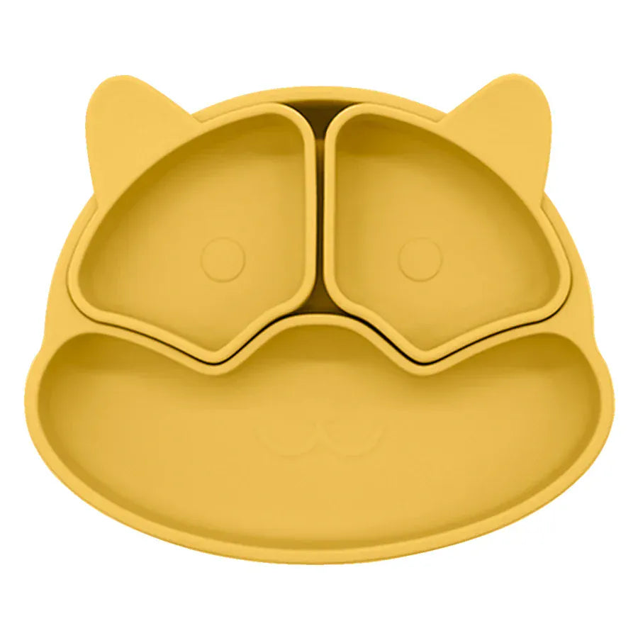 ベビーキッズ食器 mango ＊メーカー直送＊ ベビー シリコン食器 キャットプレート 幼児用トレーニング食器セット キッズギフト 離乳食【mh0005796】