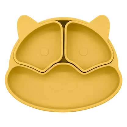 ベビーキッズ食器 mango ＊メーカー直送＊ ベビー シリコン食器 キャットプレート 幼児用トレーニング食器セット キッズギフト 離乳食【mh0005796】