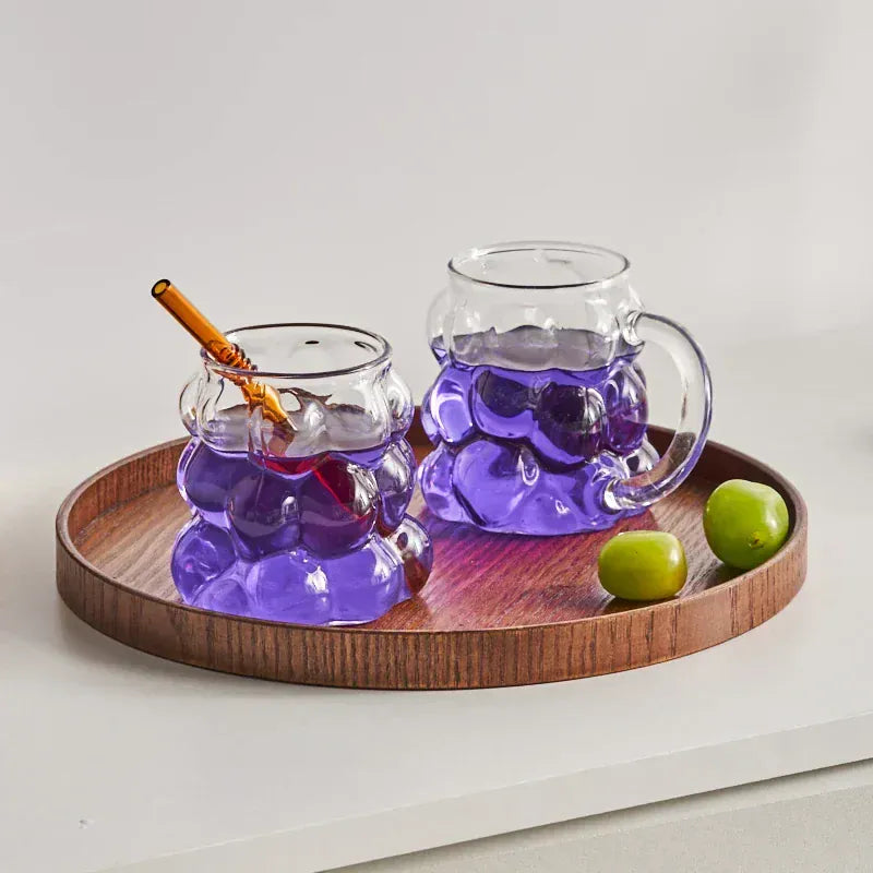 コップ・グラス・マグ ガラスマグ クリアガラスコップ デザインマグ グラス ハンドルグラス【mh0005820】