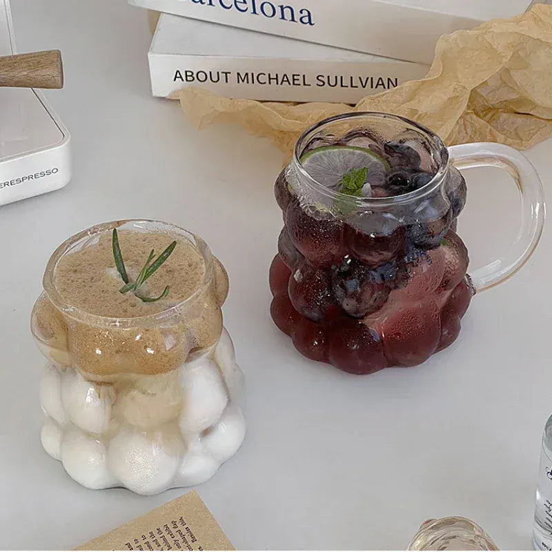 コップ・グラス・マグ ガラスマグ クリアガラスコップ デザインマグ グラス ハンドルグラス【mh0005820】