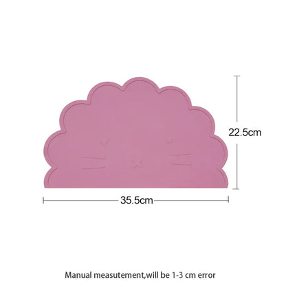 お食事マット ＊メーカー直送＊ ベビー用シリコンプレースマット 猫キャットデザイン 子供用食器マット ベビー食事用パッド ランチョンマット【mh0005826】