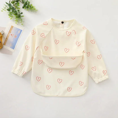 お食事エプロン ベビーキッズ お食事エプロン 離乳食 お食事スタイ 長袖 スモック【mh0005909】