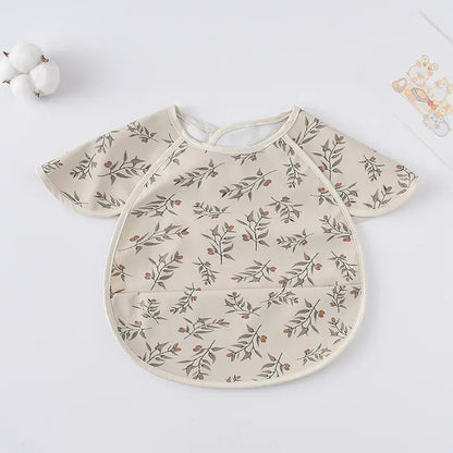 お食事エプロン お食事エプロン ポケットスタイ 離乳食 半袖ビブ 防水エプロン【mh0005930】