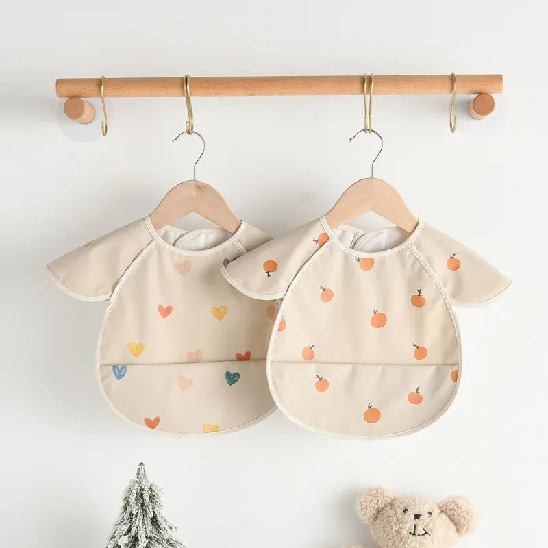 お食事エプロン お食事エプロン ポケットスタイ 離乳食 半袖ビブ 防水エプロン【mh0005930】