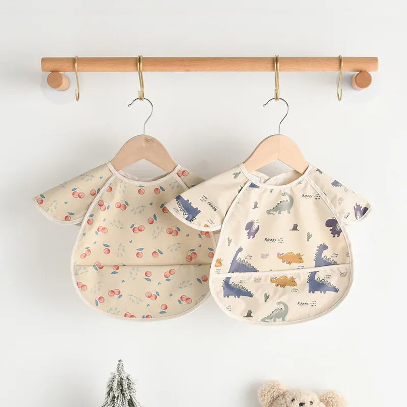 お食事エプロン お食事エプロン ポケットスタイ 離乳食 半袖ビブ 防水エプロン【mh0005930】