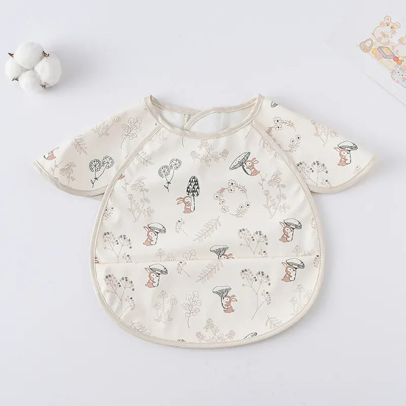 お食事エプロン Mushroom Rabbit お食事エプロン ポケットスタイ 離乳食 半袖ビブ 防水エプロン【mh0005930】