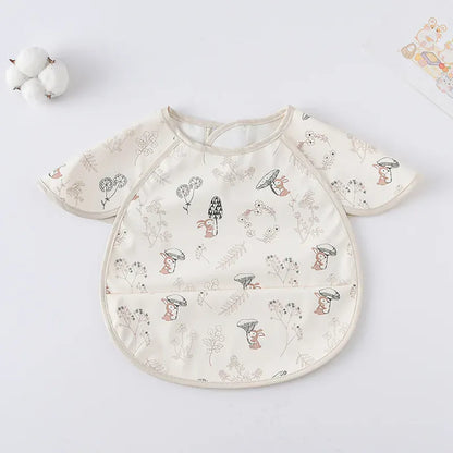 お食事エプロン Mushroom Rabbit お食事エプロン ポケットスタイ 離乳食 半袖ビブ 防水エプロン【mh0005930】