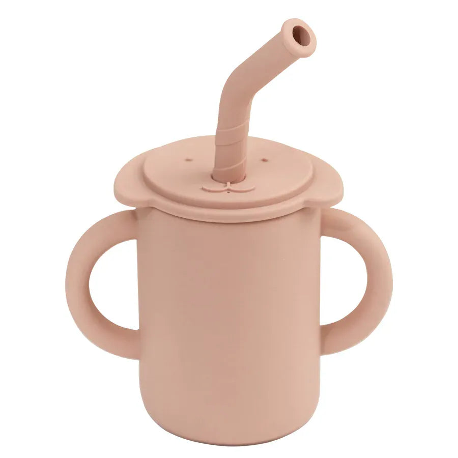 ベビーキッズ食器 muted ＊メーカー直送＊ ベビーマグ ストローマグ ハンドル 持ち手付き 象エレファント シリコンカップ【mh0005817】