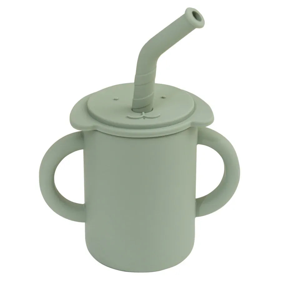 ベビーキッズ食器 sage ＊メーカー直送＊ ベビーマグ ストローマグ ハンドル 持ち手付き 象エレファント シリコンカップ【mh0005817】