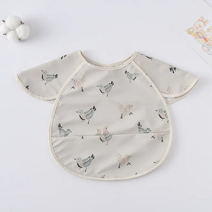 お食事エプロン Thrushbrow Bird お食事エプロン ポケットスタイ 離乳食 半袖ビブ 防水エプロン【mh0005930】