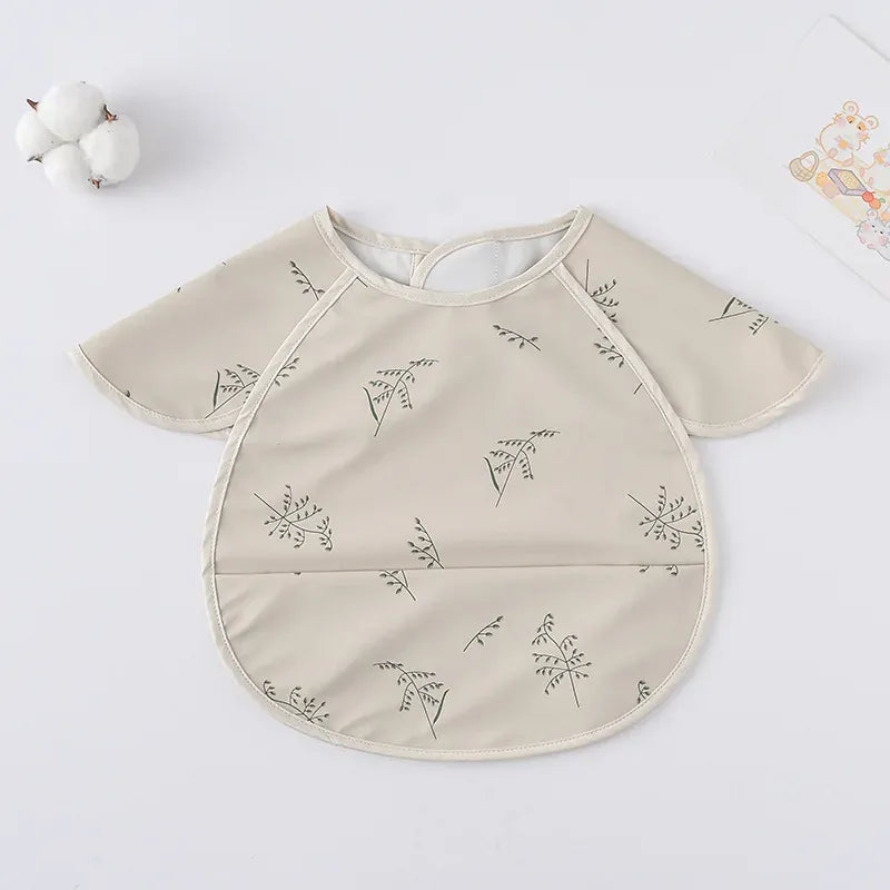 お食事エプロン Wheat ear お食事エプロン ポケットスタイ 離乳食 半袖ビブ 防水エプロン【mh0005930】