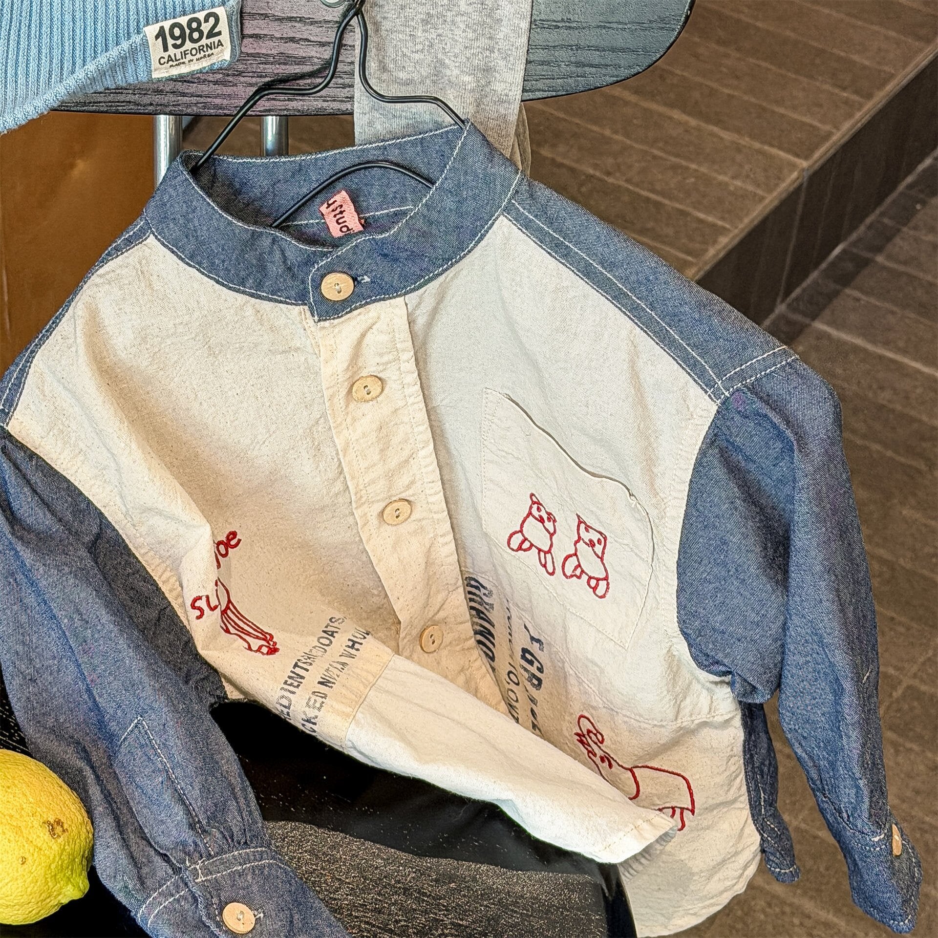 長袖シャツ・ブラウス Embroidered Children's Shirt 刺繍入り キッズシャツ【mh0012125】