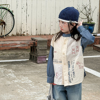 長袖シャツ・ブラウス Embroidered Children's Shirt 刺繍入り キッズシャツ【mh0012125】