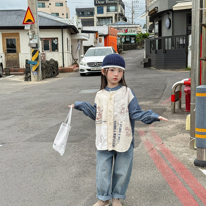 長袖シャツ・ブラウス Embroidered Children's Shirt 刺繍入り キッズシャツ【mh0012125】