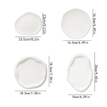 トレー・小物入れ 変形石膏プレート パレット アクセサリー収納 テーブル小物置き 撮影小物【mh0004318】