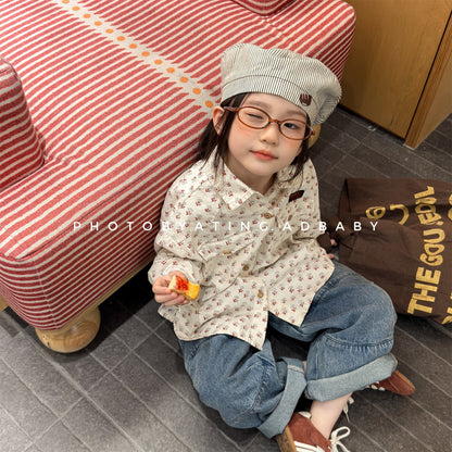 長袖シャツ・ブラウス Printed Children's Shirt プリント キッズシャツ【mh0012131】
