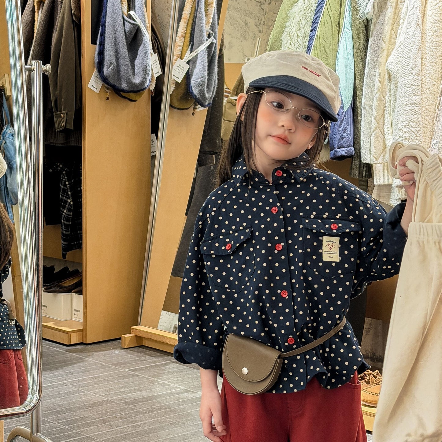 長袖シャツ・ブラウス Printed Children's Shirt プリント キッズシャツ【mh0012131】