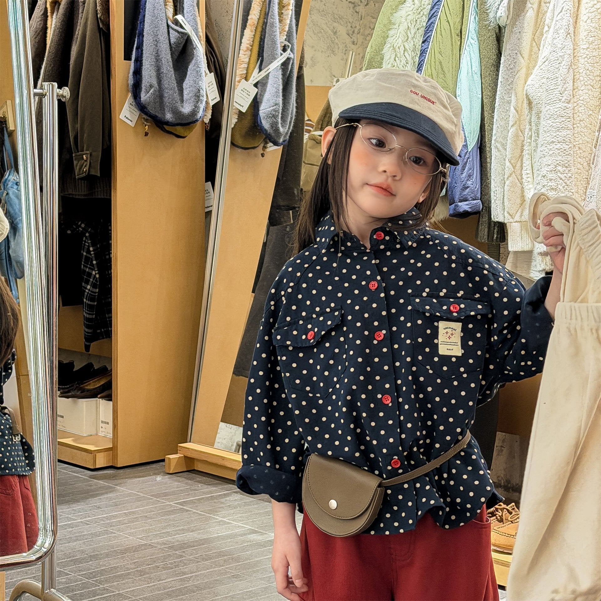 長袖シャツ・ブラウス Printed Children's Shirt プリント キッズシャツ【mh0012131】