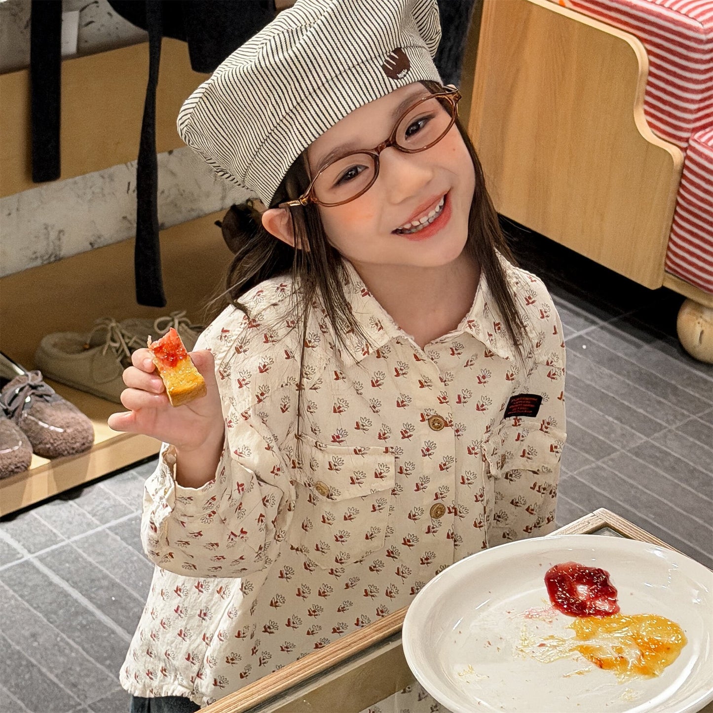 長袖シャツ・ブラウス Printed Children's Shirt プリント キッズシャツ【mh0012131】
