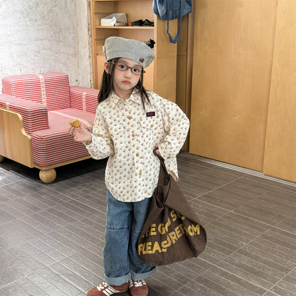 長袖シャツ・ブラウス Printed Children's Shirt プリント キッズシャツ【mh0012131】