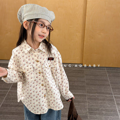 長袖シャツ・ブラウス Printed Children's Shirt プリント キッズシャツ【mh0012131】