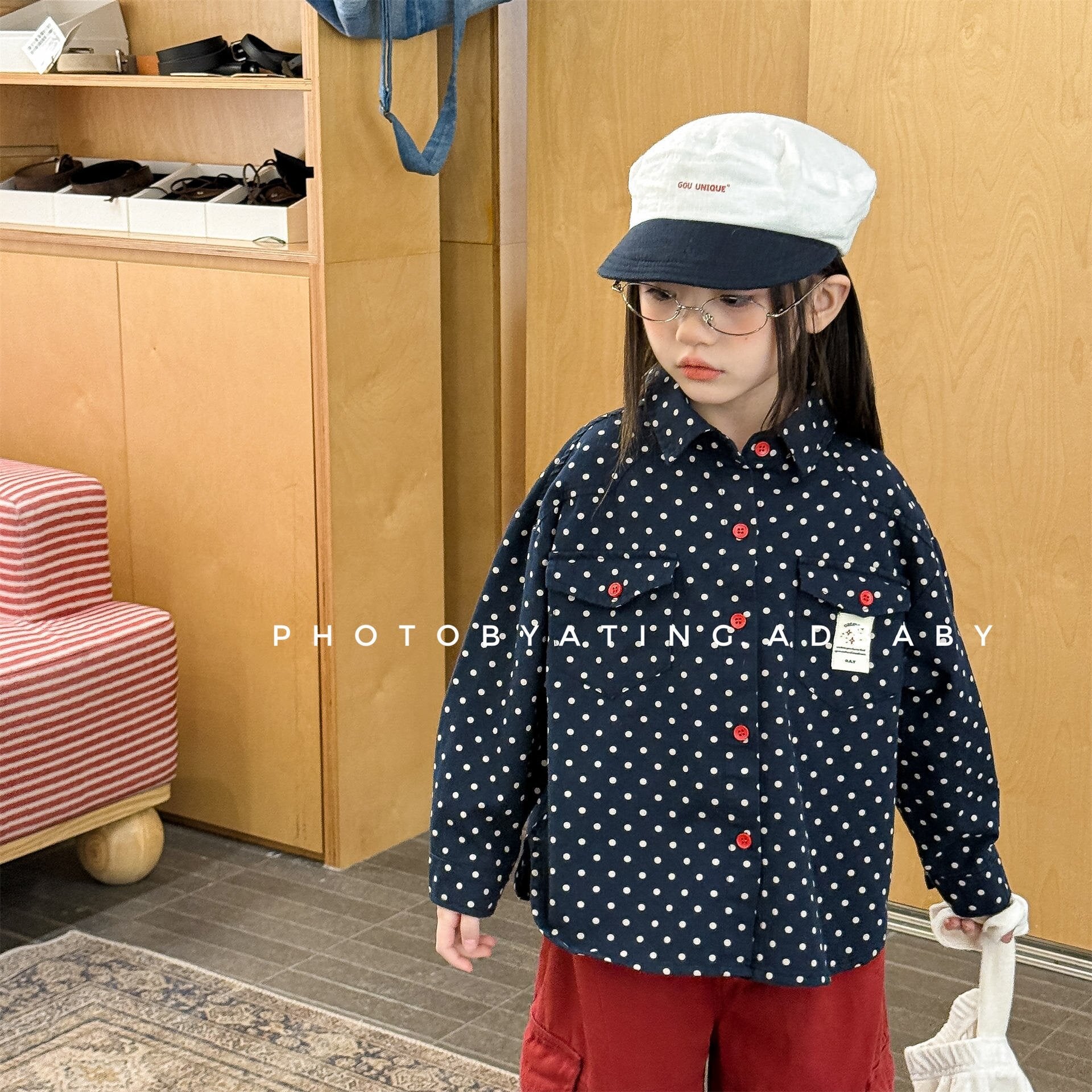 長袖シャツ・ブラウス Printed Children's Shirt プリント キッズシャツ【mh0012131】