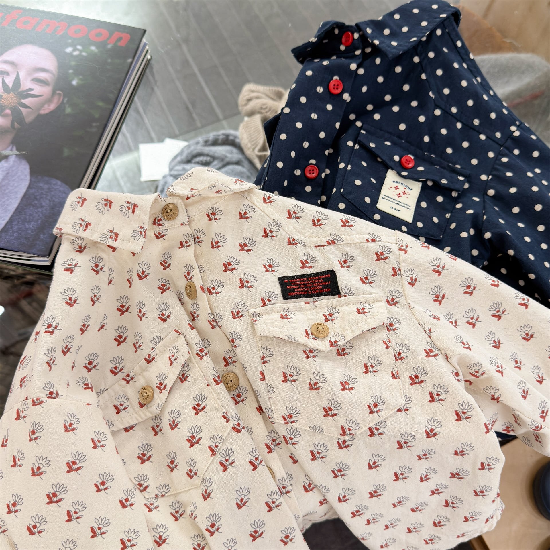 長袖シャツ・ブラウス Printed Children's Shirt プリント キッズシャツ【mh0012131】