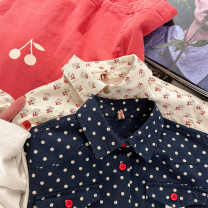 長袖シャツ・ブラウス Printed Children's Shirt プリント キッズシャツ【mh0012131】